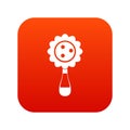 Rattle baby toy icon digital red
