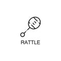 Rattle flat icon or logo for web design.