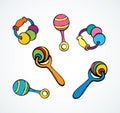 Rattle. Vector drawing Royalty Free Stock Photo