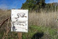 Rattlesnake danger sign in California wine country Royalty Free Stock Photo