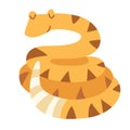 Rattlesnake. Flat cartoon vector illustration