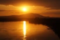 Rattlesnake Mountain Sunset during Spring Flooding, Richland, WA