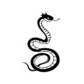 Rattlesnake. Rattlesnake simple black and white line art vector logo Royalty Free Stock Photo