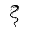 Rattlesnake. Rattlesnake simple black and white line art vector logo Royalty Free Stock Photo