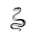 Rattlesnake. Rattlesnake simple black and white line art vector logo Royalty Free Stock Photo
