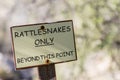 Rattlesnake warning sign Royalty Free Stock Photo