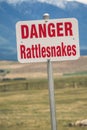 Rattlesnake warning sign in usa Royalty Free Stock Photo