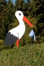 Rattling stork, symbol for birth of babies