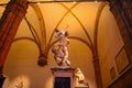 Ratto delle Sabine statue in Loggia de Lanzi by night Royalty Free Stock Photo