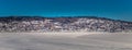 Rattvik - March 30, 2018: Panorama of the frozen lake Siljan in Rattvik, Dalarna, Sweden Royalty Free Stock Photo