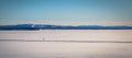 Rattvik - March 30, 2018: Panorama of the frozen lake Siljan in Rattvik, Dalarna, Sweden Royalty Free Stock Photo