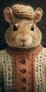 Ratty Rat In A Knit Sweater: A Retro Fashion Statement