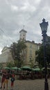 Ratusha & street lamp on Rynok square , Lviv