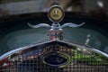 RATZEBURG, GERMANY - JUNE 2, 2019: Historic Ford, hood ornament on the classic automobil at the oldtimer car meeting in Ratzeburg