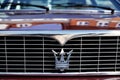 RATZEBURG, GERMANY - JUNE 2, 2019: maserati, grille with trident logo emblem on a classic automobile at the oldtimer car meeting
