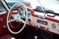 RATZEBURG, GERMANY - JUNE 2, 2019: mercedes 190 sl, cockpit interior of the two-door luxury roadster cabriolet, a classic