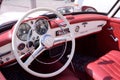 RATZEBURG, GERMANY - JUNE 2, 2019: mercedes 190 sl, cockpit interior of the two-door luxury roadster cabriolet, a classic