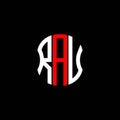 RAU letter logo abstract creative design. Royalty Free Stock Photo