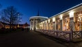 Raudondvaris orangery restaurant night view Lithuania Royalty Free Stock Photo