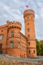 Medieval Castle tower, Raudone Lithuania, autumn scene Royalty Free Stock Photo
