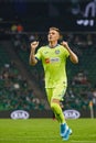 Raul Garcia of Getafe CF celebrates after scoring his team`s goal