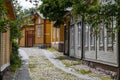 Street in the historic centre of Rauma town, UNESCO heritage, Finland