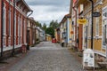 Street in the historic centre of Rauma town, UNESCO heritage, Finland