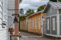 Street in the historic centre of Rauma town, UNESCO heritage, Finland