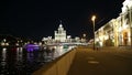 Raushskaya Embankment, Moskva River and Kotelnicheskaya Embankment Building near Kremlin. Moscow, Russia