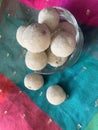 Rava Laddu or Semolina Laddoo Or Rawa Ladu, a popular sweet dish from Maharashtra, India. Royalty Free Stock Photo