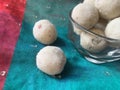 Rava Laddu or Semolina Laddoo Or Rawa Ladu, a popular sweet dish from Maharashtra, India. Royalty Free Stock Photo