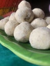 Rava Laddu or Semolina Laddoo Or Rawa Ladu, a popular sweet dish from Maharashtra, India. Royalty Free Stock Photo