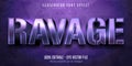 Ravage text, 3d purple metallic style editable font effect Royalty Free Stock Photo