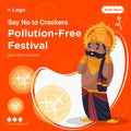 Banner design of say no to crackers pollution free festival Royalty Free Stock Photo