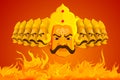 Ravana burning in fire on Dussehra