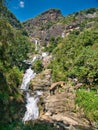 The Ravana Falls near Ella in Central Sri Lanka - a popular sightseeing attraction.