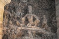 Ravana lifting Kailash, Elephanta Caves, This panel is on the north east corner of the main hall of Cave 1, at Elephanta Island