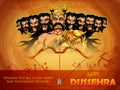 Ravana with ten heads for Navratri festival of India poster for Dussehra