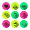 Rave, punk and glam symbols seamless vector pattern in black and neon yellow green color