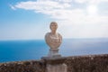 Ravello, Italy. Terrace of villa Cimbrone with marble statues over sea overlooking Amalfi coast Royalty Free Stock Photo
