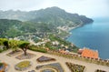 Ravello, panoramic view of Villa Rufolo and the Amalfi Coast, Italy Royalty Free Stock Photo