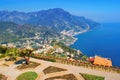 Ravello - Villa Rufolo view, Amalfi Coast, Italy - Beautiful gardens and panoramic view Royalty Free Stock Photo