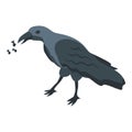 Raven bird icon isometric vector. Crow death Royalty Free Stock Photo