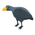 Raven bird icon isometric vector. Crow flight Royalty Free Stock Photo