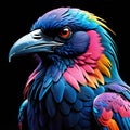 Raven crow corvidae bird black color psychedelic Royalty Free Stock Photo