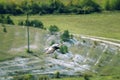 Raven flies over their possessions