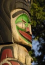 Raven Holding Totem Pole Above Son Of Indian Chief Above Beaver - Carver: Douglas Lafortune 1989. Cowichan Valley, Vancouver Royalty Free Stock Photo