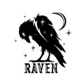 Raven icon. Crow graphic design Royalty Free Stock Photo