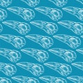 Raven Skull pattern seamless. Raven head skeleton background. Vector texture Royalty Free Stock Photo