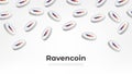 Ravencoin RVN coin falling from the sky. RVN cryptocurrency concept banner background Royalty Free Stock Photo